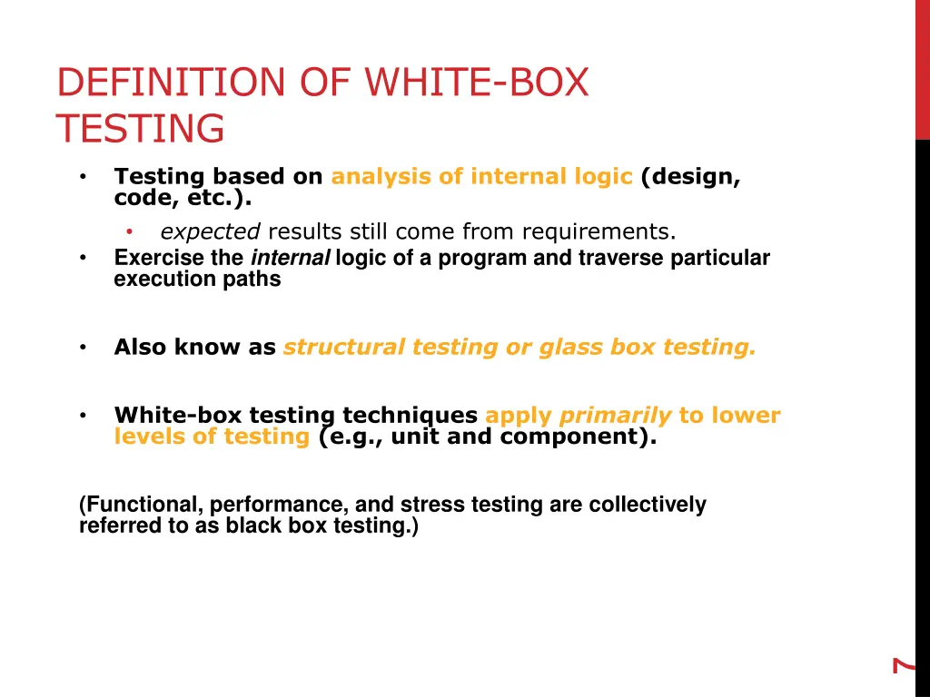 definition of white box testing