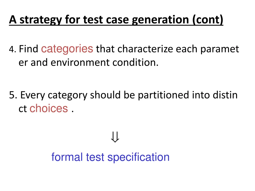 a strategy for test case generation cont