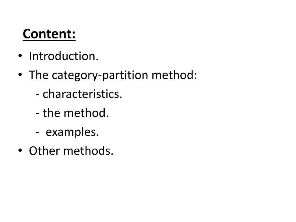 content introduction the category partition