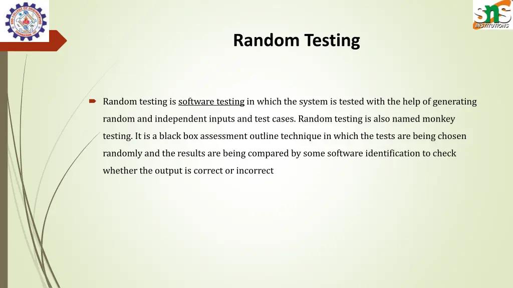 random testing