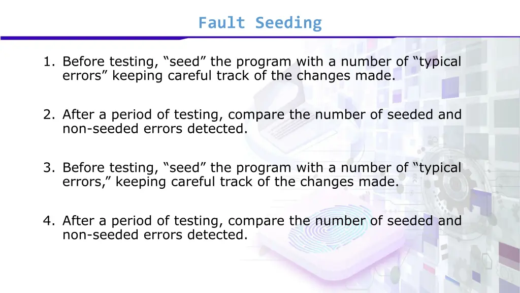 fault seeding 1