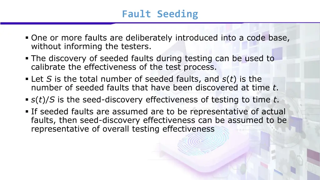 fault seeding 4