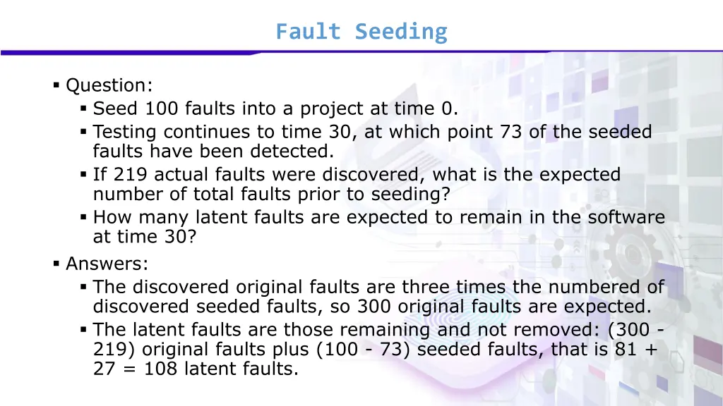 fault seeding 5