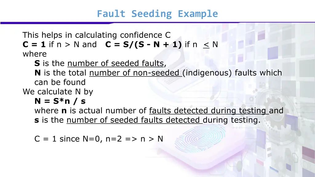 fault seeding example 1