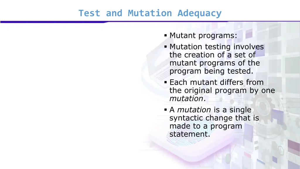 test and mutation adequacy 1