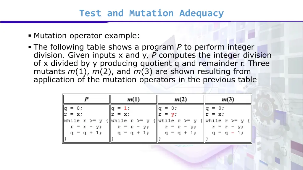 test and mutation adequacy 6