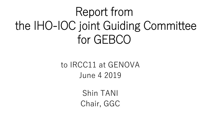 report from report from ioc joint guiding