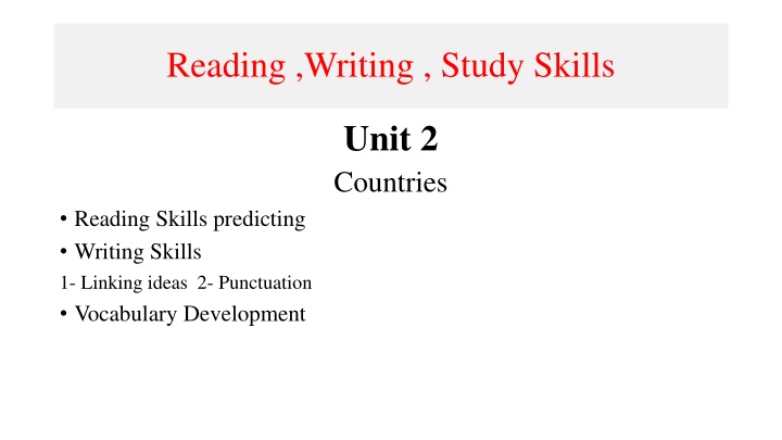 reading writing study skills