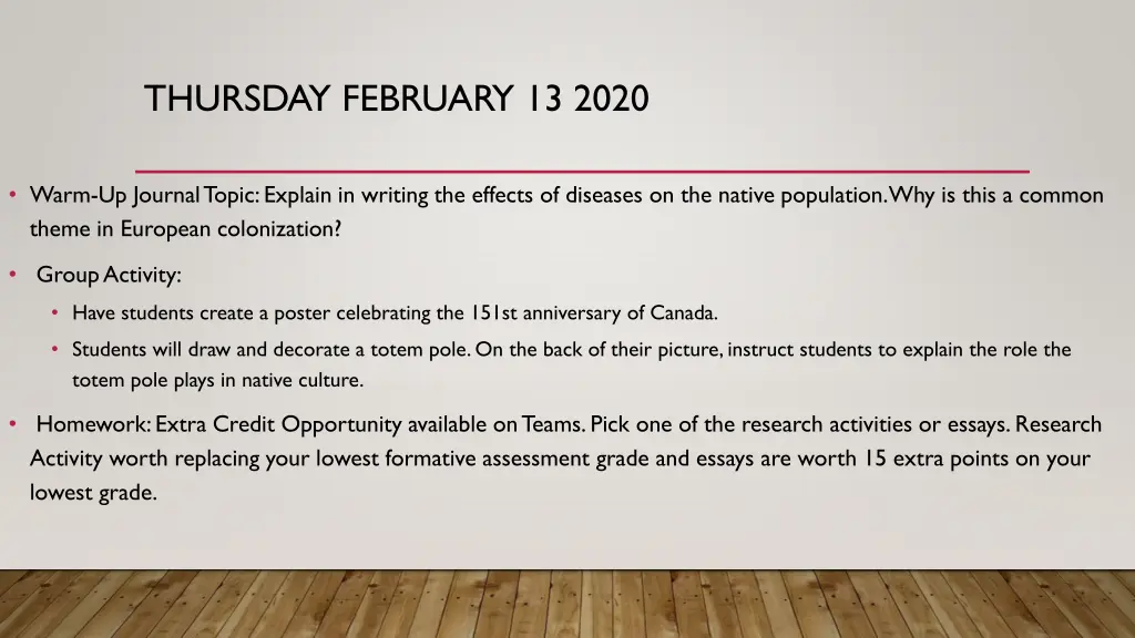 thursday february 13 2020