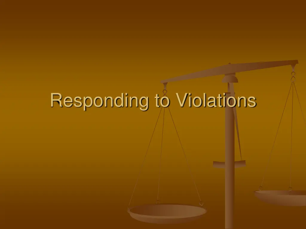 responding to violations
