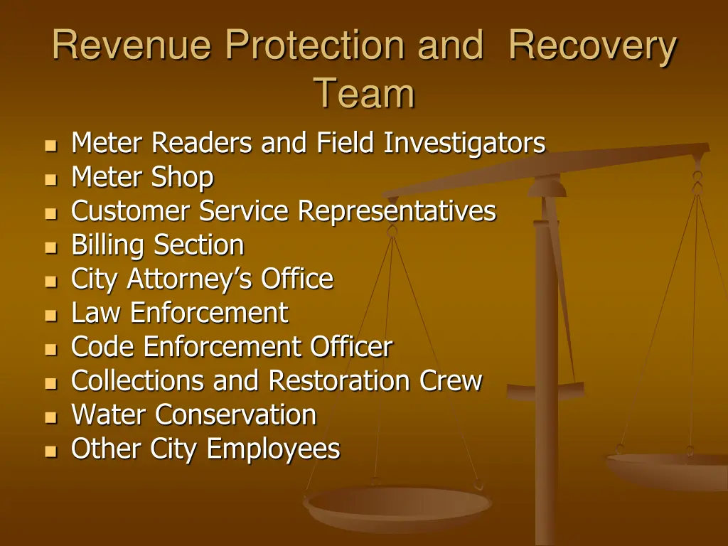revenue protection and recovery team meter