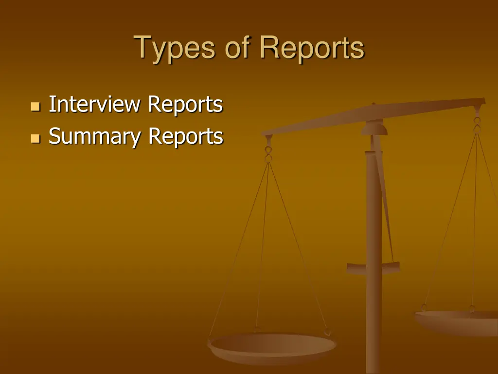 types of reports