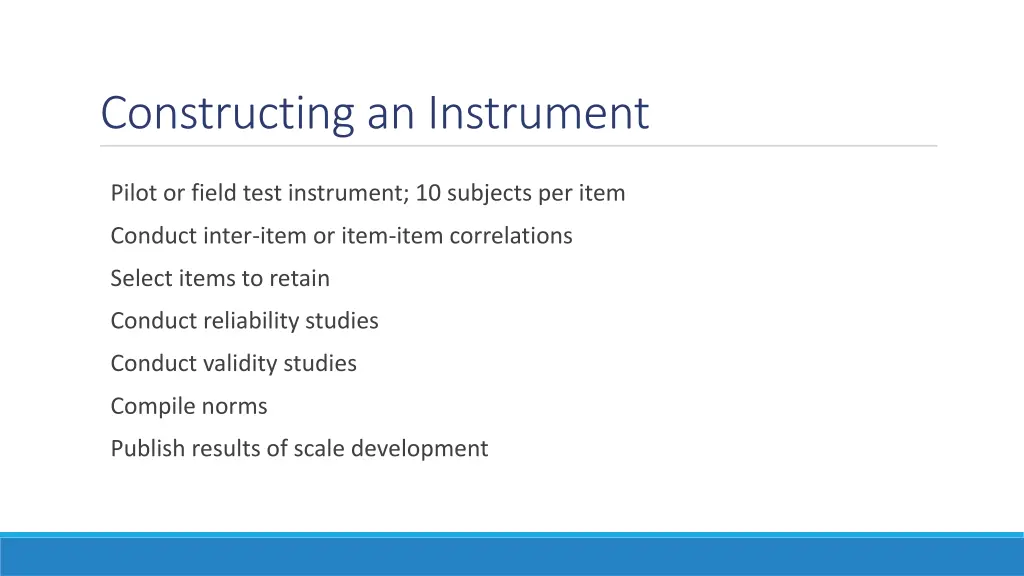 constructing an instrument 1