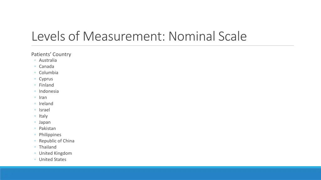 levels of measurement nominal scale 2