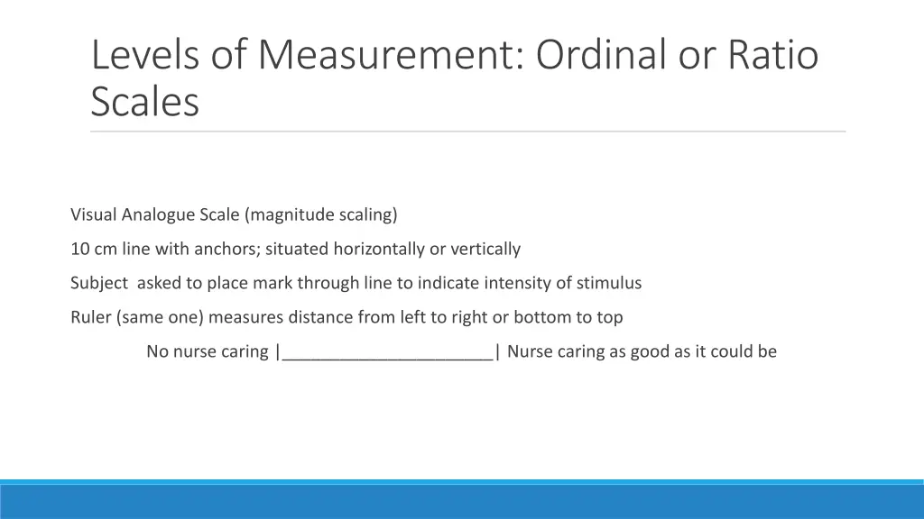 levels of measurement ordinal or ratio scales