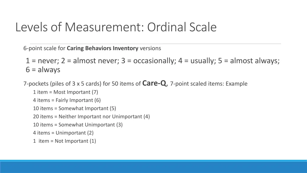 levels of measurement ordinal scale 2
