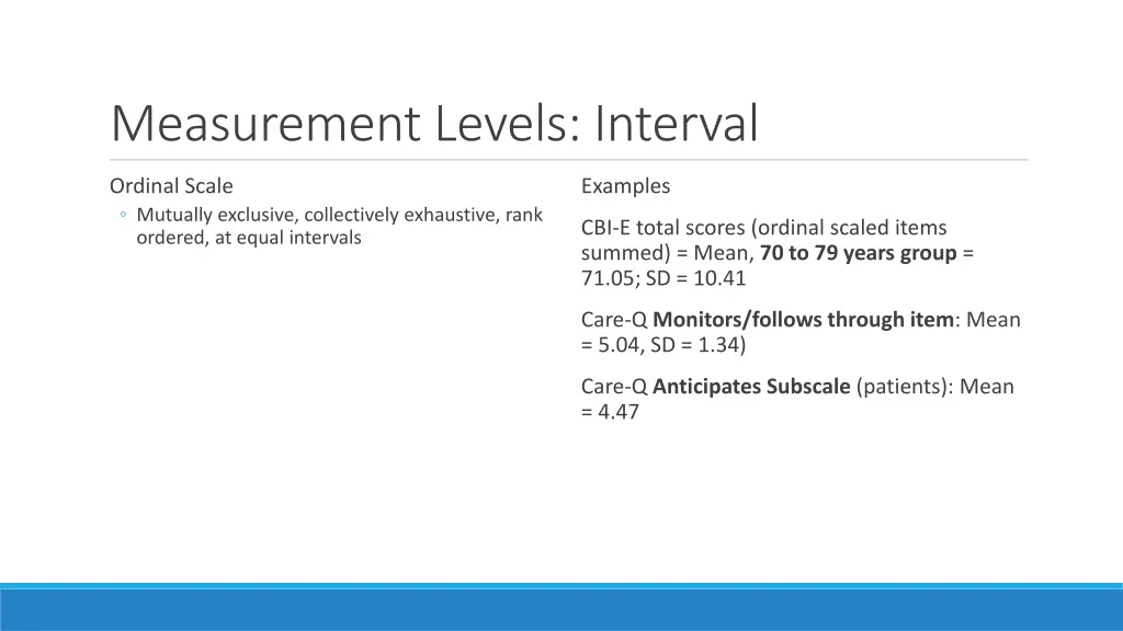 measurement levels interval