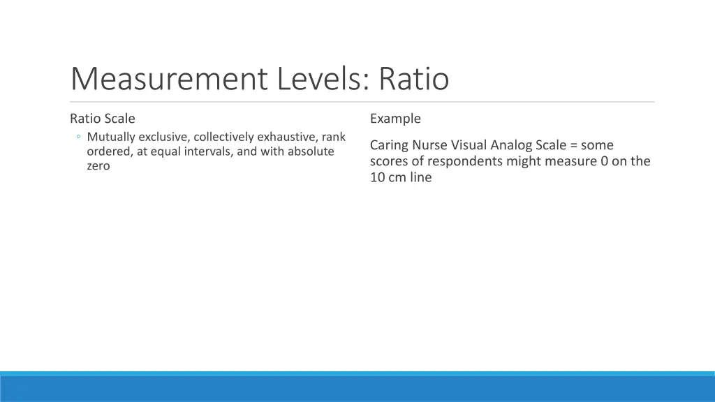 measurement levels ratio