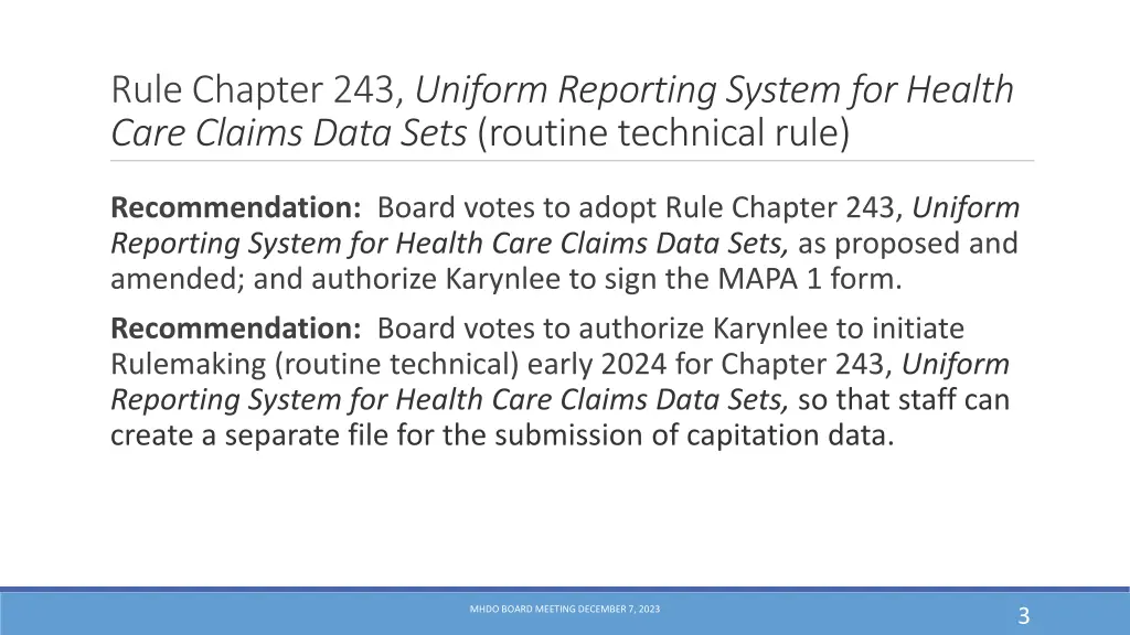 rule chapter 243 uniform reporting system 1