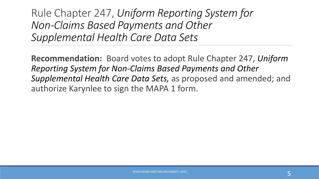 rule chapter 247 uniform reporting system 1