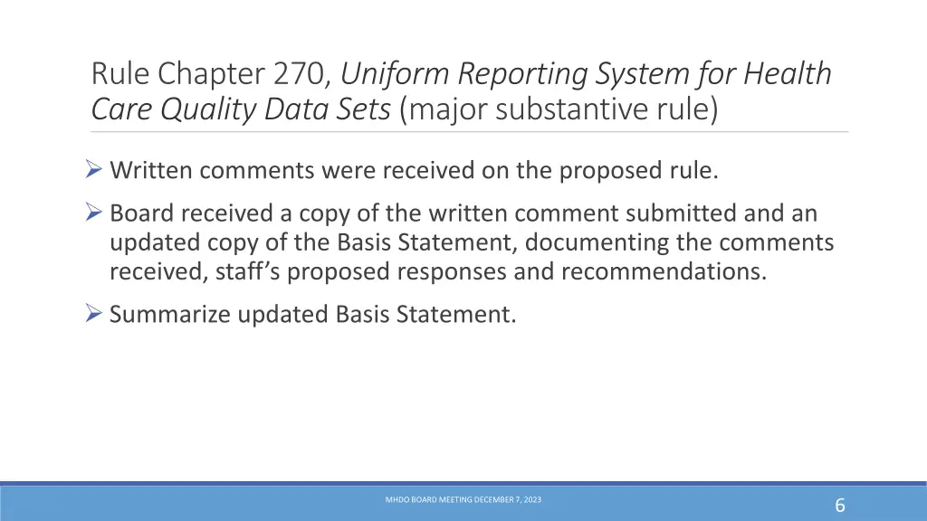 rule chapter 270 uniform reporting system