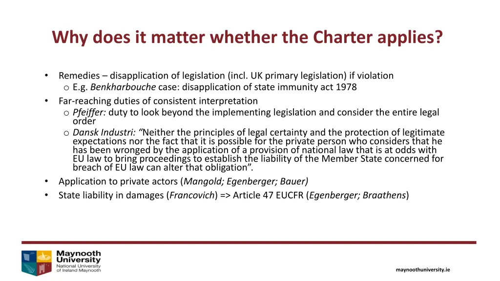 why does it matter whether the charter applies