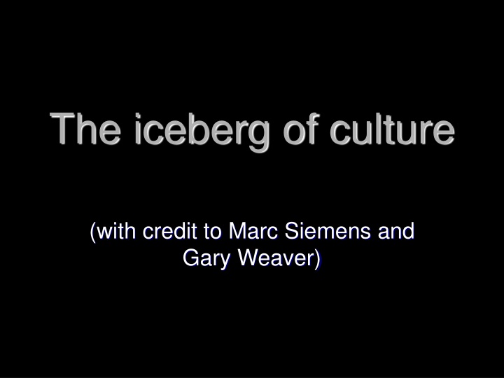 the iceberg of culture