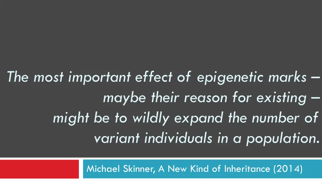 the most important effect of epigenetic marks