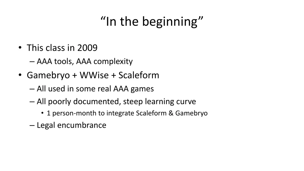 in the beginning