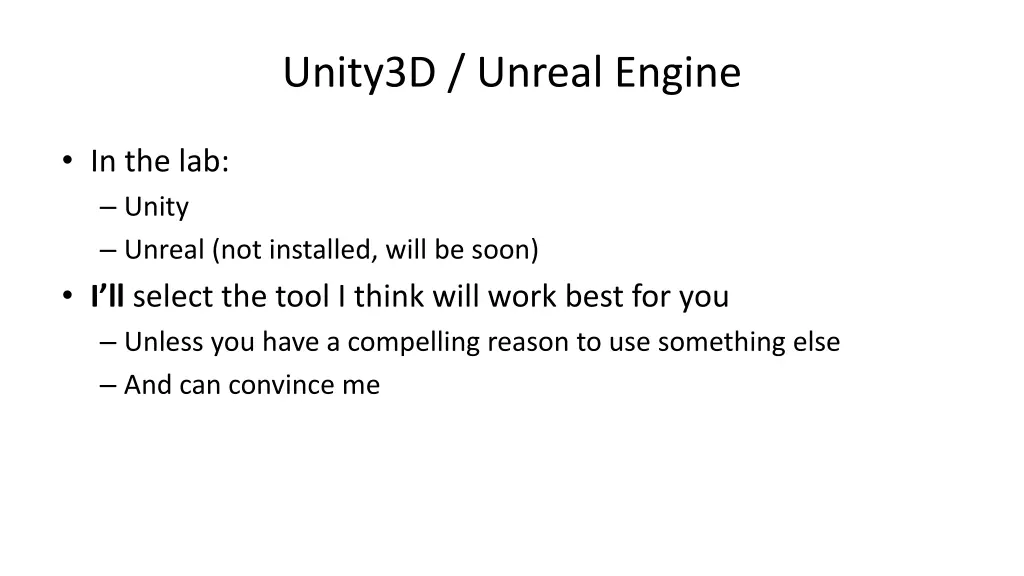 unity3d unreal engine