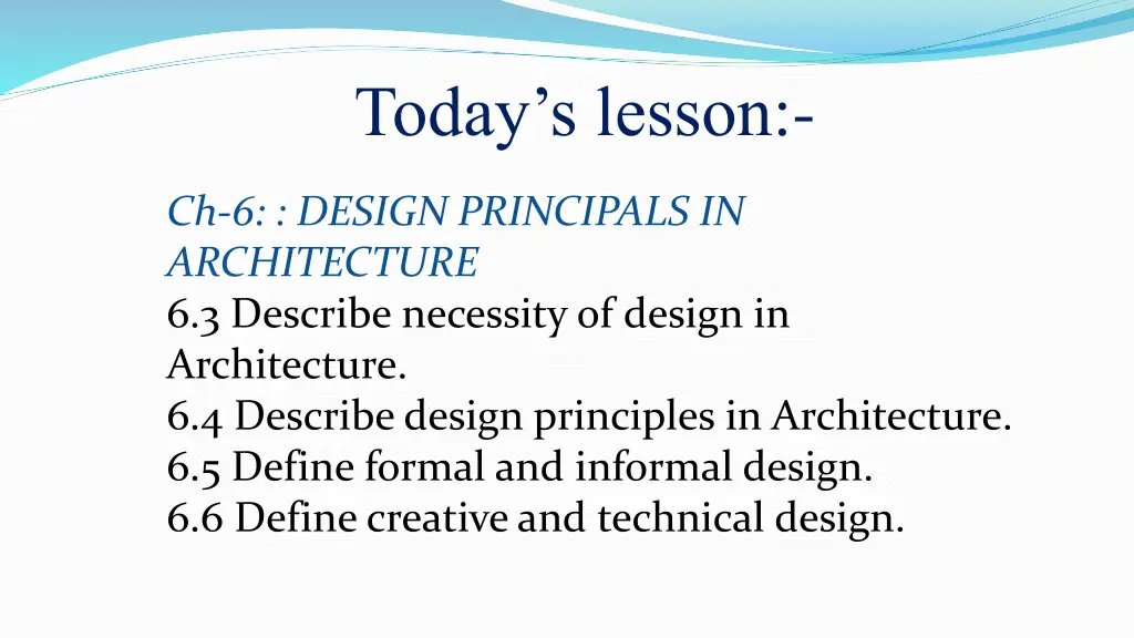 today s lesson