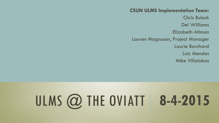 csun ulms implementation team