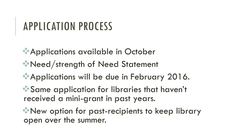 application process