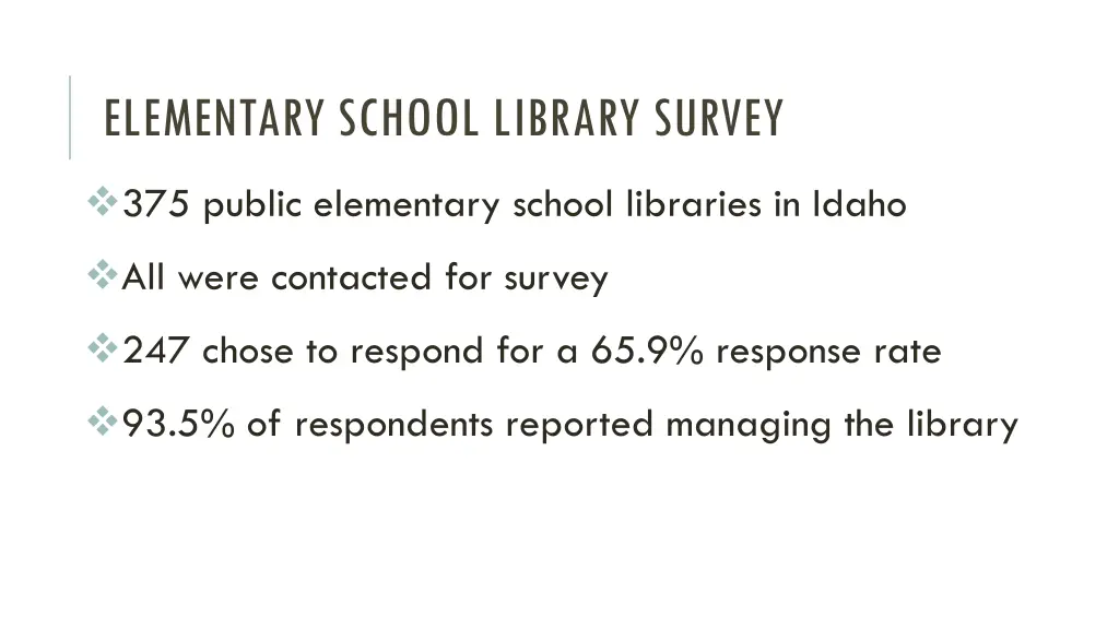 elementary school library survey