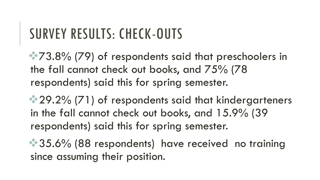survey results check outs