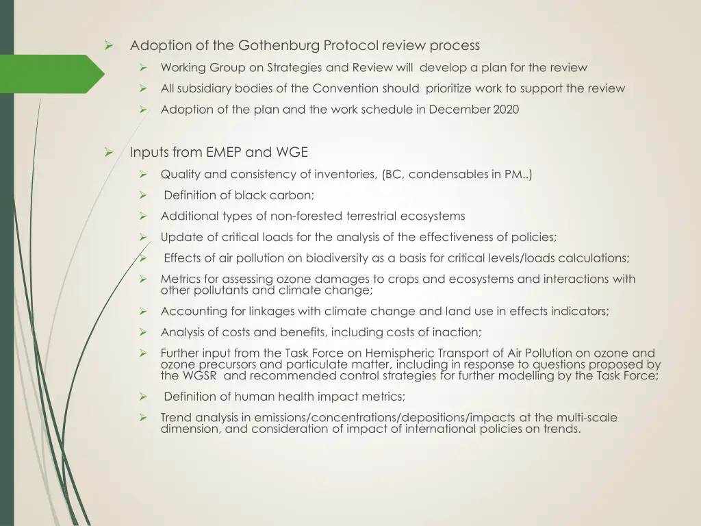 adoption of the gothenburg protocol review process