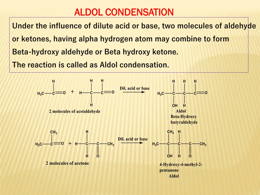 aldol condensation aldol condensation