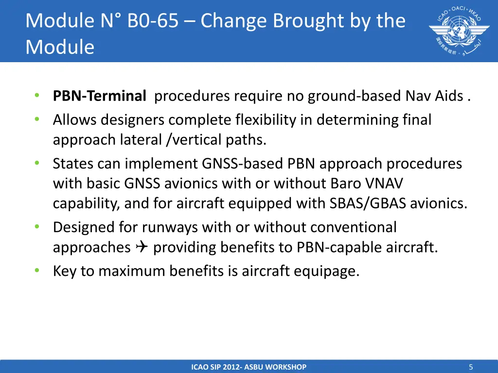 module n b0 65 change brought by the module