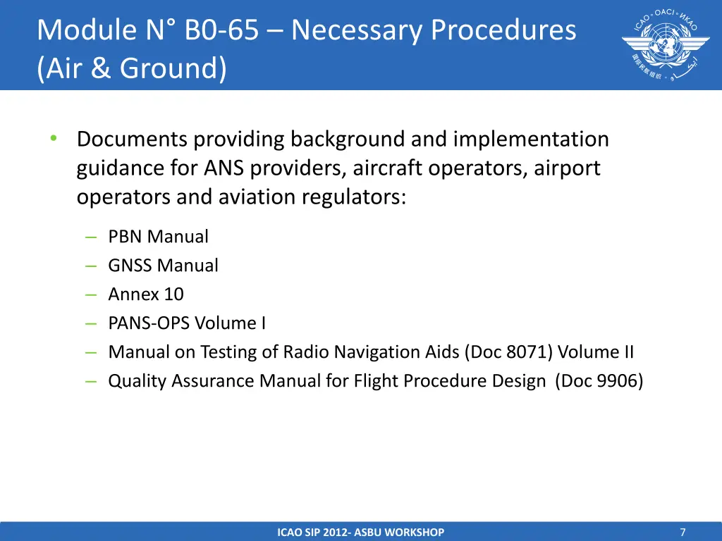 module n b0 65 necessary procedures air ground