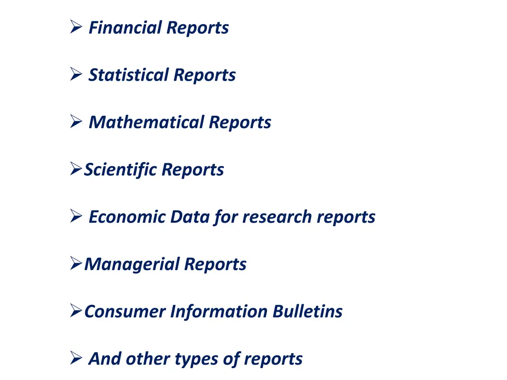 financial reports
