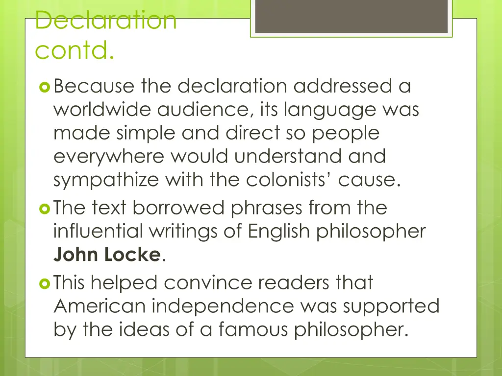 declaration contd