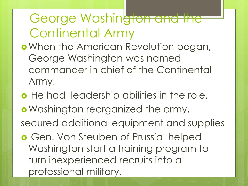 george washington and the continental army when