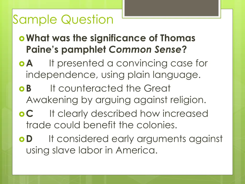 sample question