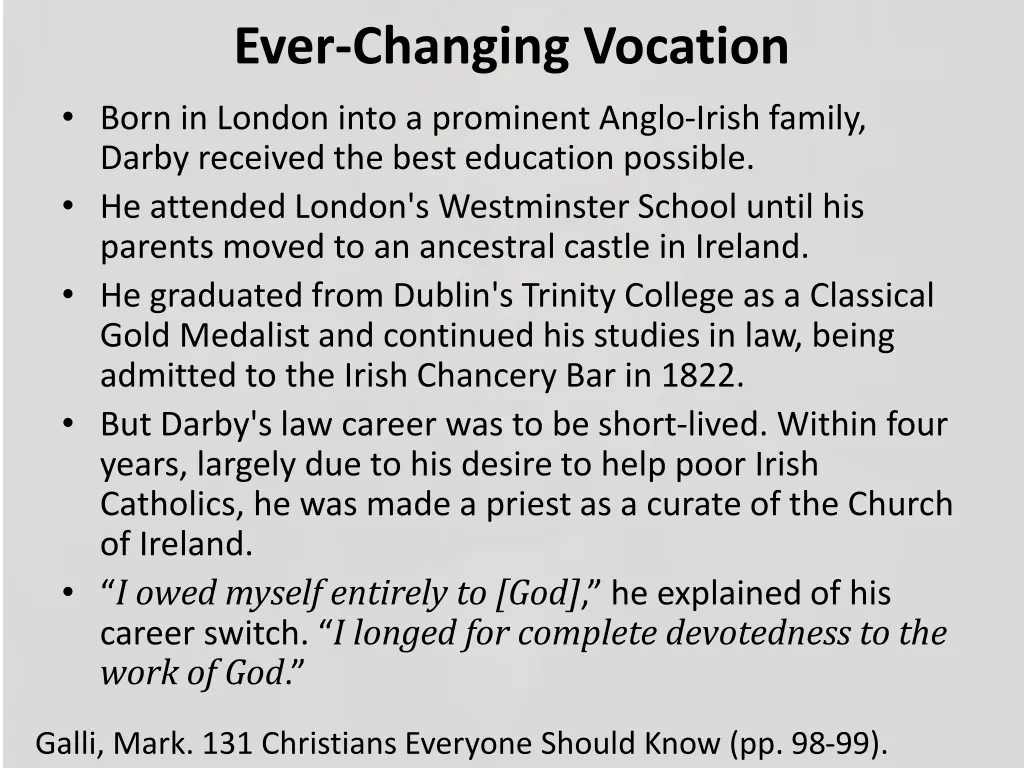 ever changing vocation born in london into