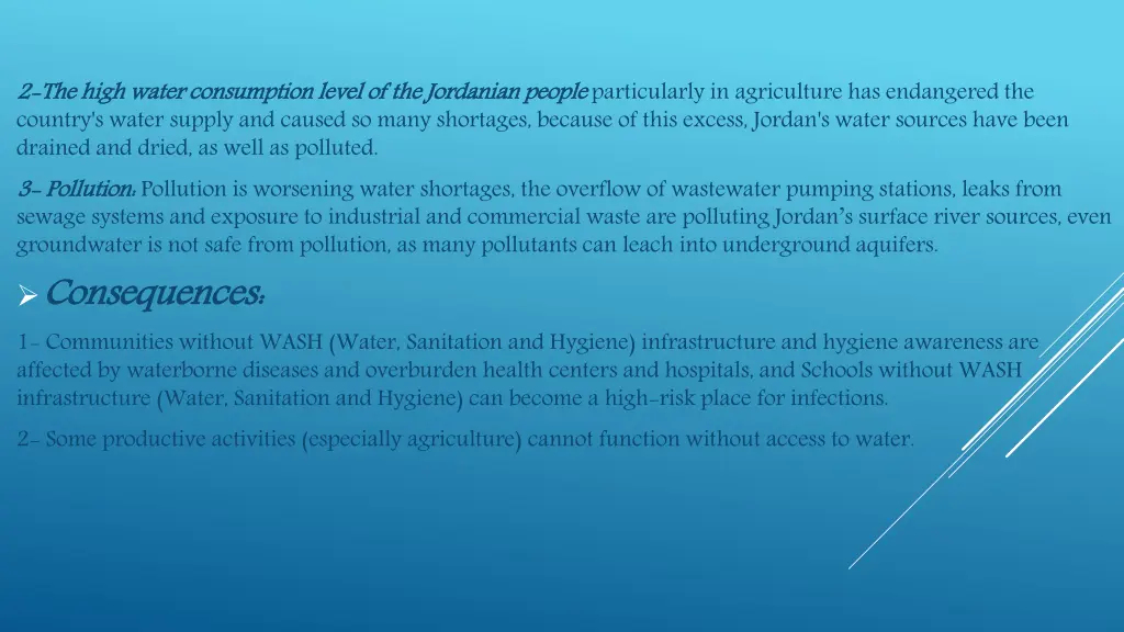 2 2 the high water consumption level