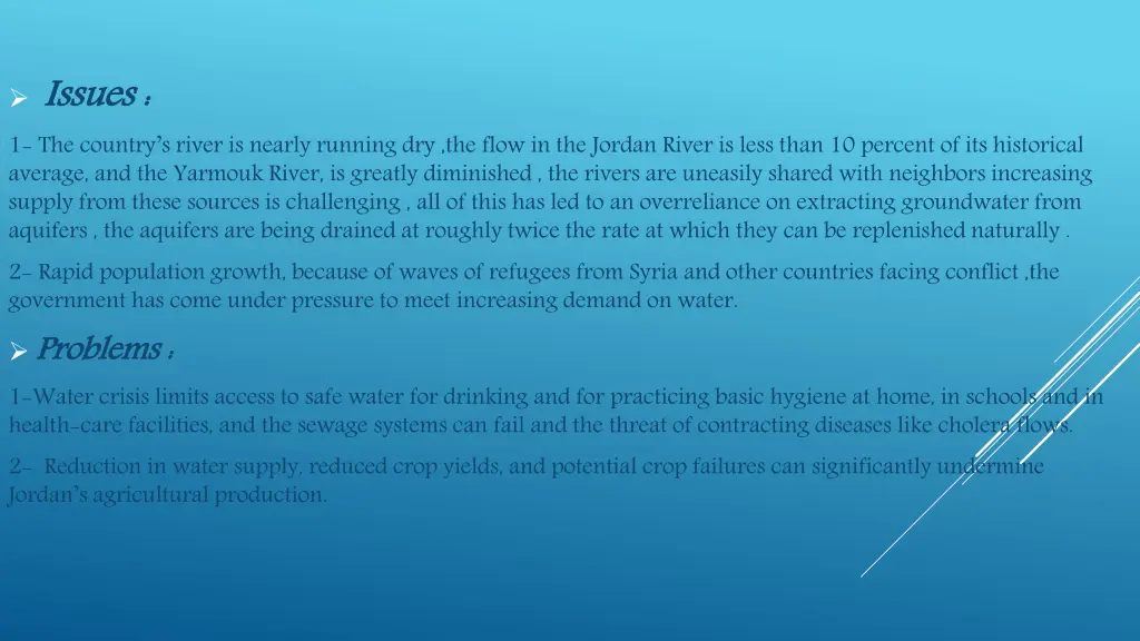 issues 1 the country s river is nearly running