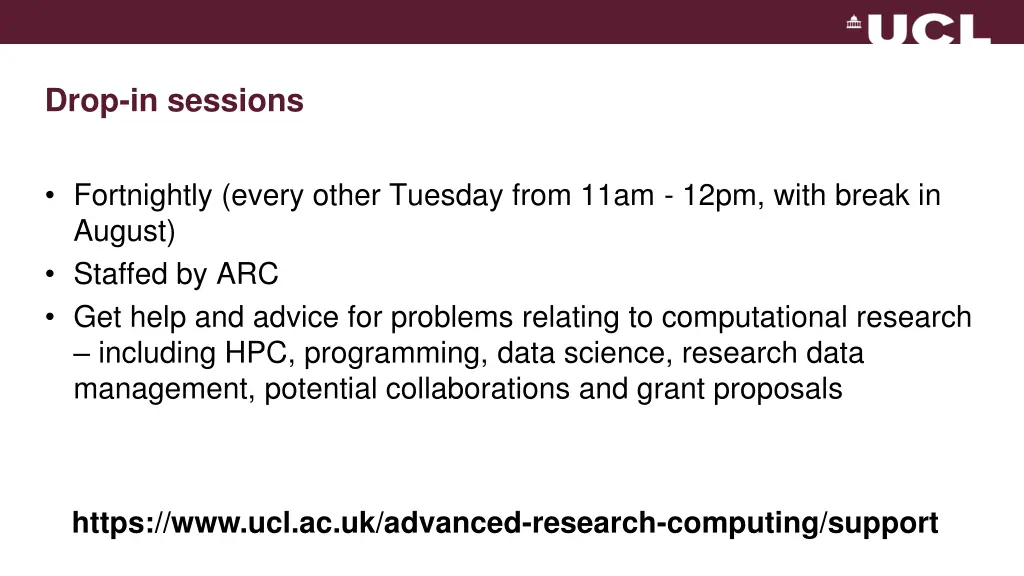 drop in sessions