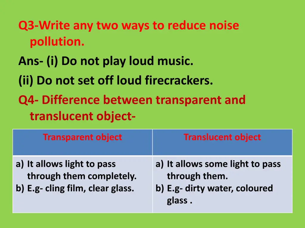 q3 write any two ways to reduce noise pollution