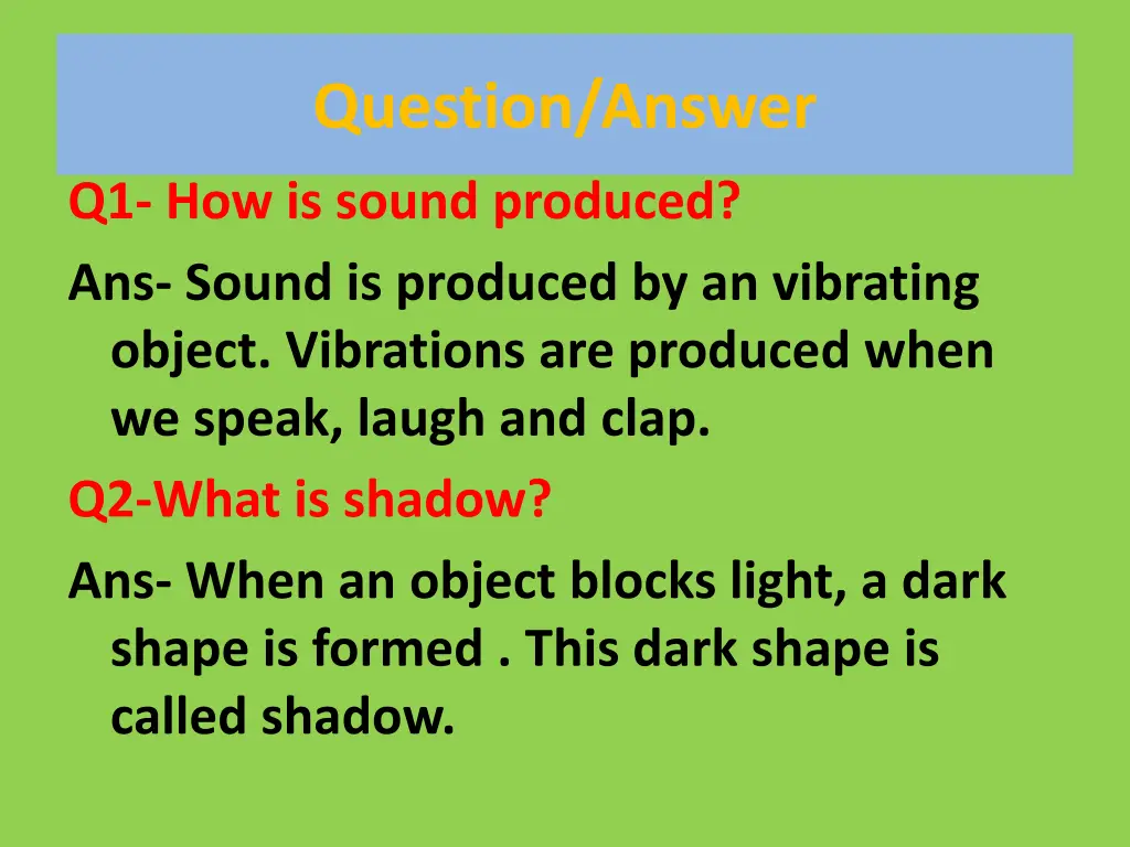 question answer
