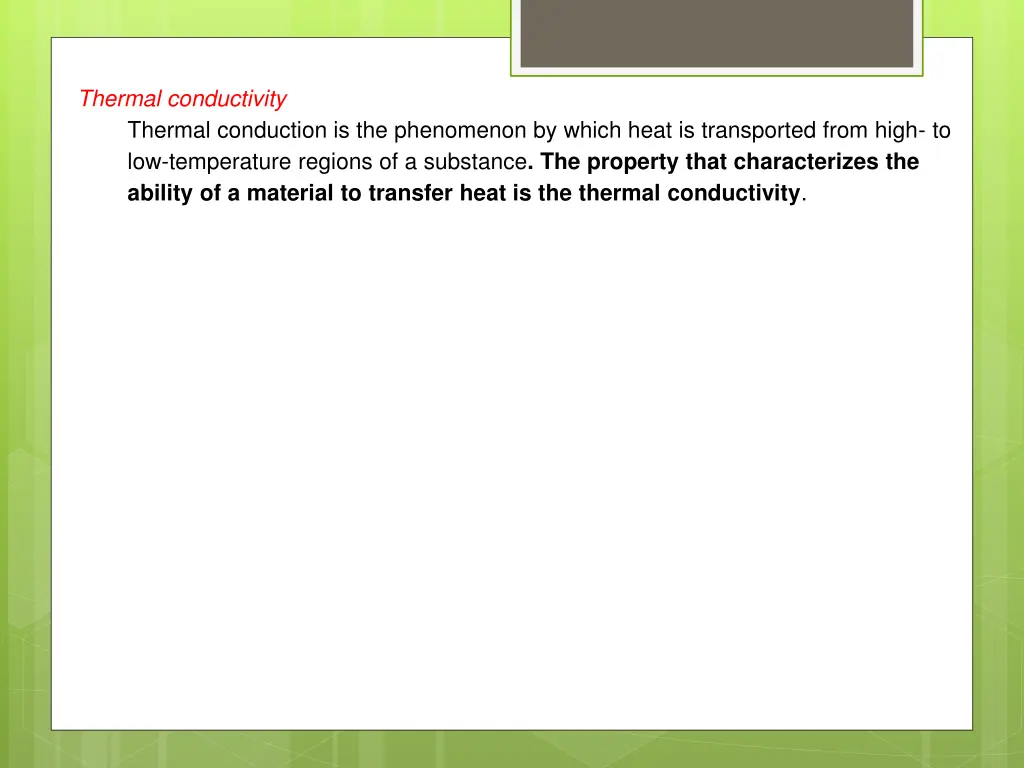 thermal conductivity thermal conduction